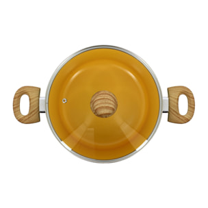 Faitout 24cm avec revêtement céramique jaune - tous feux COLORAMA