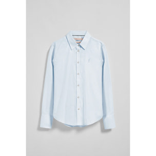 Camicia oxford a righe blu con logo Rigby Go