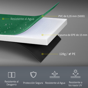 Cojín Cubierta de Protección Borde Resorte para Cama Elástica Trampolín Redondo Diámetro Ø366 cm Verde