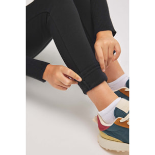 Leggings termici da bambina in pile nero