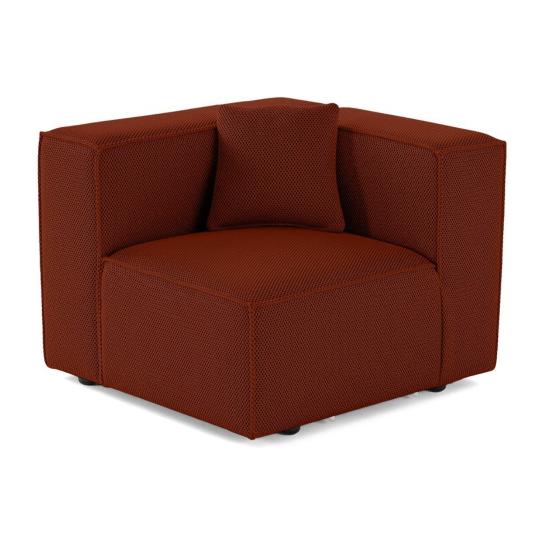 Arty - module d'assise gauche - en tissu mailles 3D - Terracotta