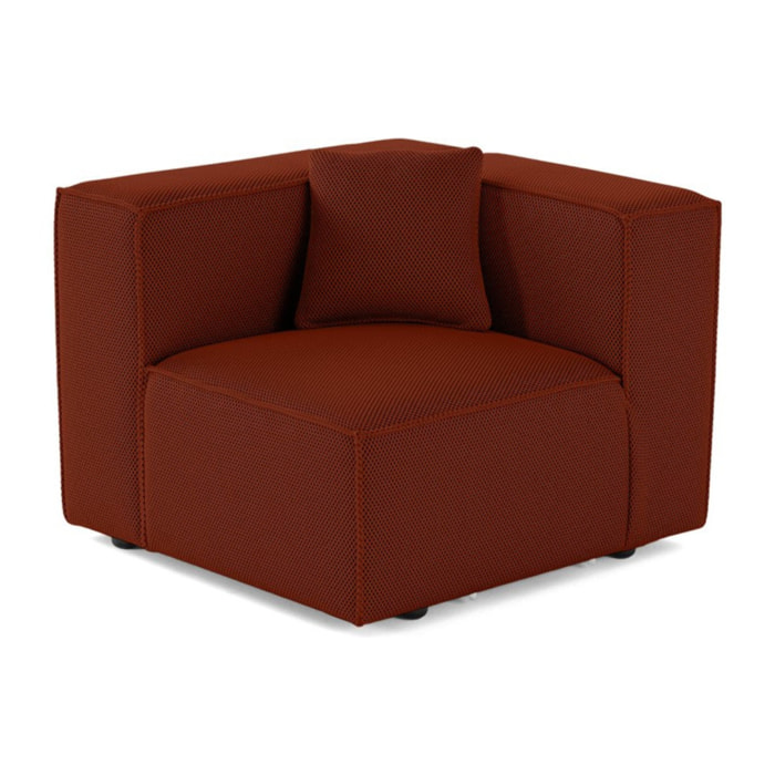 Arty - module d'assise gauche - en tissu mailles 3D - Terracotta