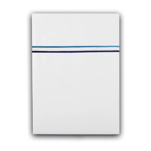 Drap plat satin de coton jeu d'unis blanc Palais chic navy