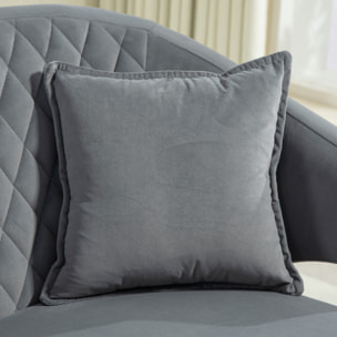 Sofá de 2 Plazas Tapizado en Terciopelo Sofá de Salón con 2 Almohadas Reposabrazos y Patas de Acero Doradas Sofá Pequeño Carga 240 kg para Dormitorio Oficina 124x69x76 cm Gris