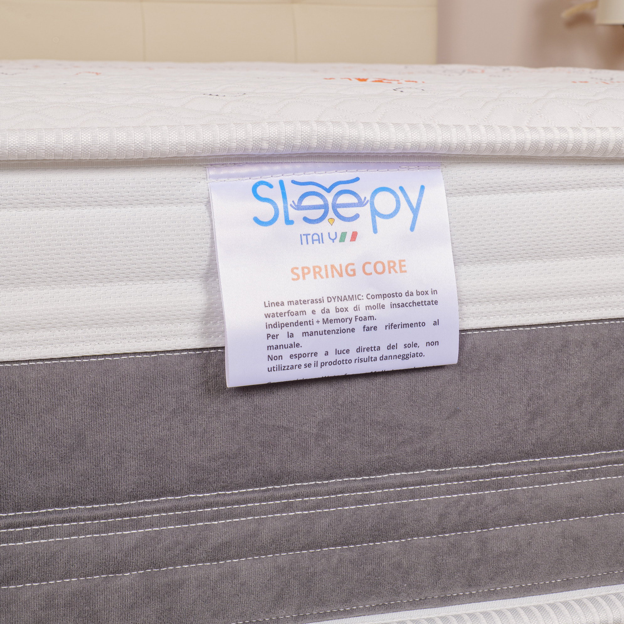 Materasso 800 Molle Insacchettate mod. SPRING CORE Matrimoniale mis. 180x190 alto 25cm - Sleepy Italy