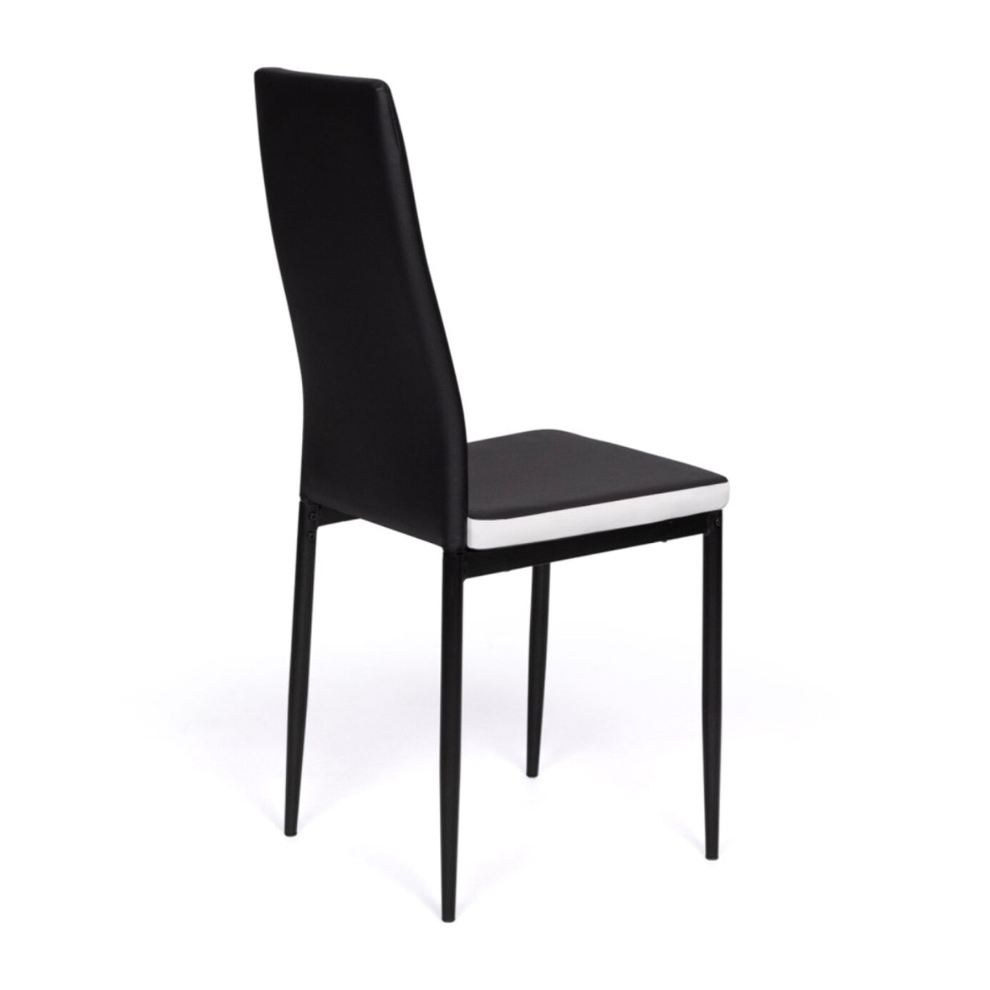 Chaises Jodie imitation cuir et pieds métal - Noir - Blanc