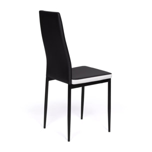 Chaises Jodie imitation cuir et pieds métal - Noir - Blanc
