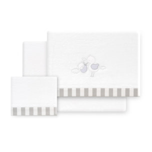 Triptico Coche Coralina Cigueña Oso Bco/Gris
