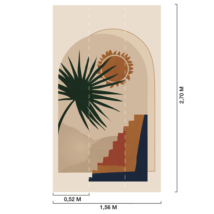 Papier peint, bohemian stairs Terracotta