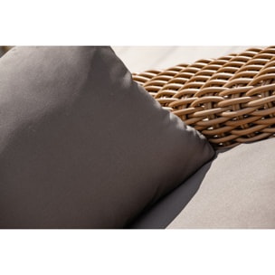 BORABORA - Fauteuil de jardin en résine tressée marron