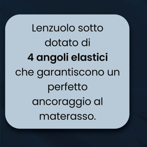 COMPLETO LETTO MAX COLOR, 100% Cotone, Made in Italy - BLU SCURO