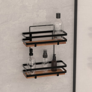 Serviteur de douche "Blackacia" 2 niveaux en acacia