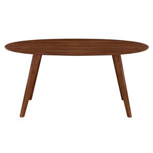 Table à manger vintage ovale en bois foncé L160 cm MARIK