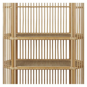 Bibliothèque en rotin naturel avec étagères - Marthe