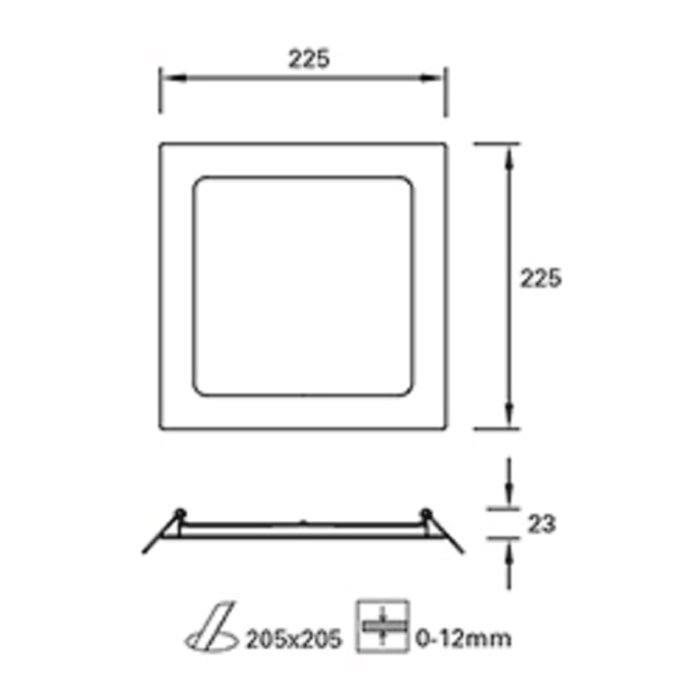 Forlight Downlight Ip23 Easy Square 225Mm Led 15,5W 4000K Blanco 1507Lm
