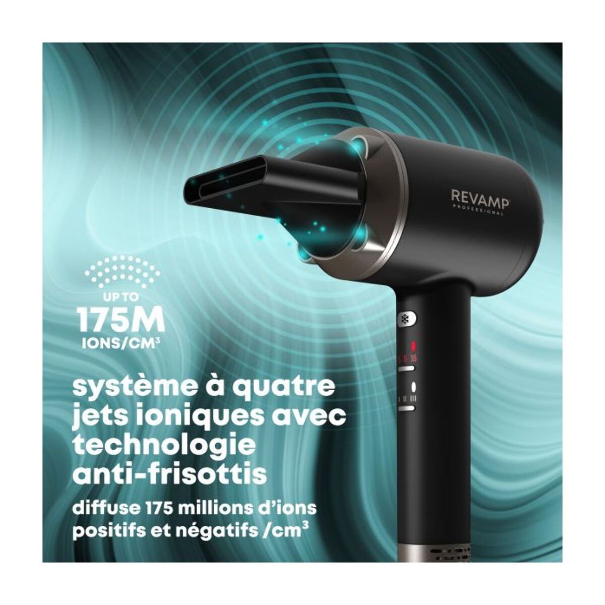 Sèche cheveux REVAMP Quad ion haute vélocité progloss