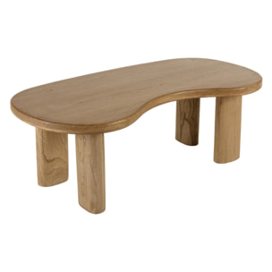 AMY - Table basse 120cm forme vague en bois de mindi AMY
