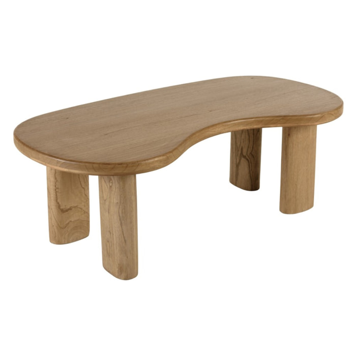 AMY - Table basse 120cm forme vague en bois de mindi AMY
