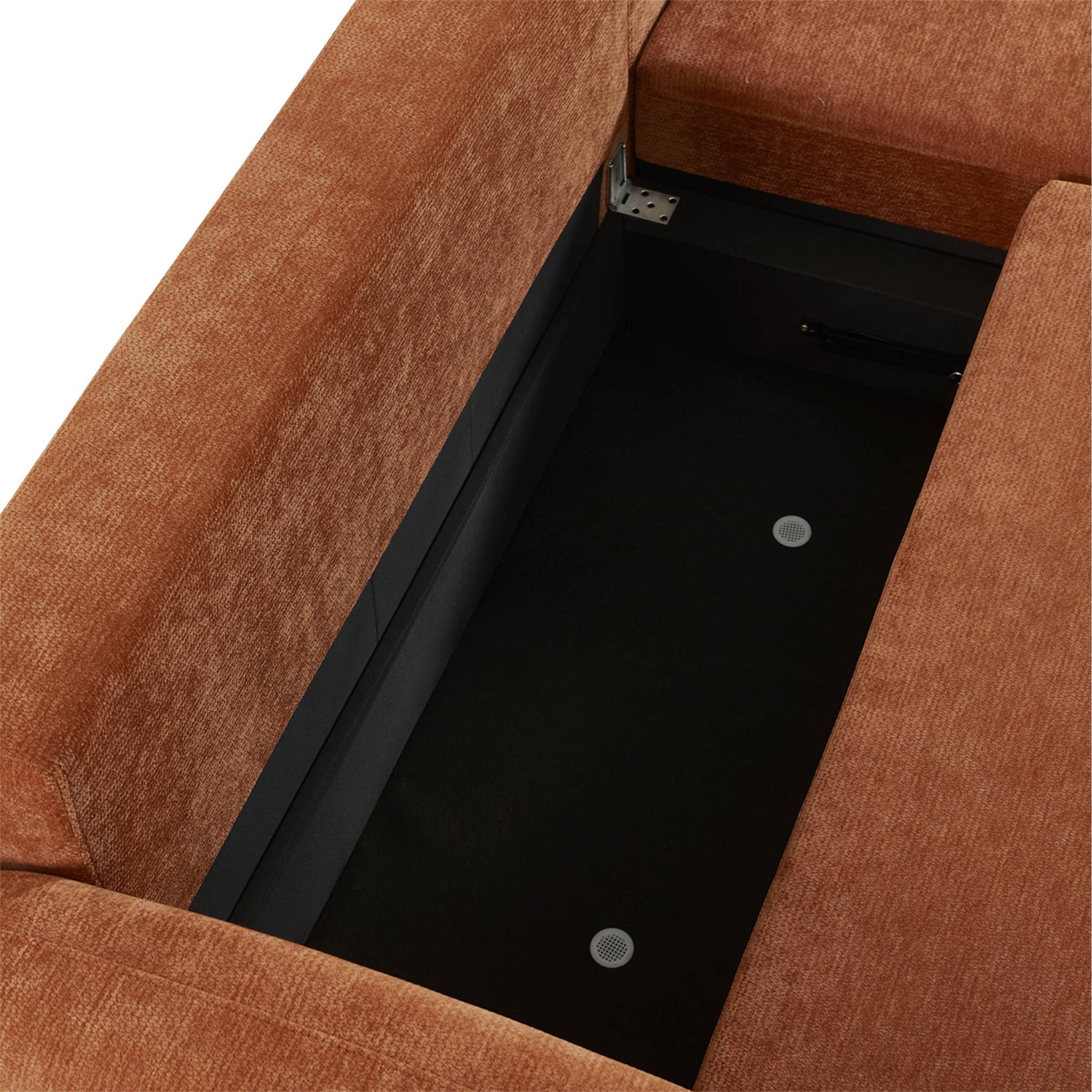 Canapé d'angle réversible convertible 3 places tissu avec coffre NOUMA