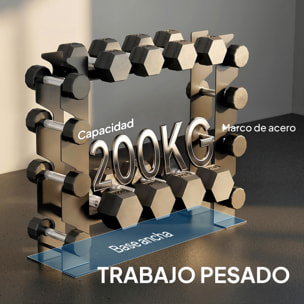 Soporte Mancuernas de 4 Niveles, Estante de Almacenamiento de Pesas de Acero Resistente para Mancuernas, Kettlebells, para Entrenamiento en Gimnasio Casa, Carga 200 kg, 70x21x55 cm