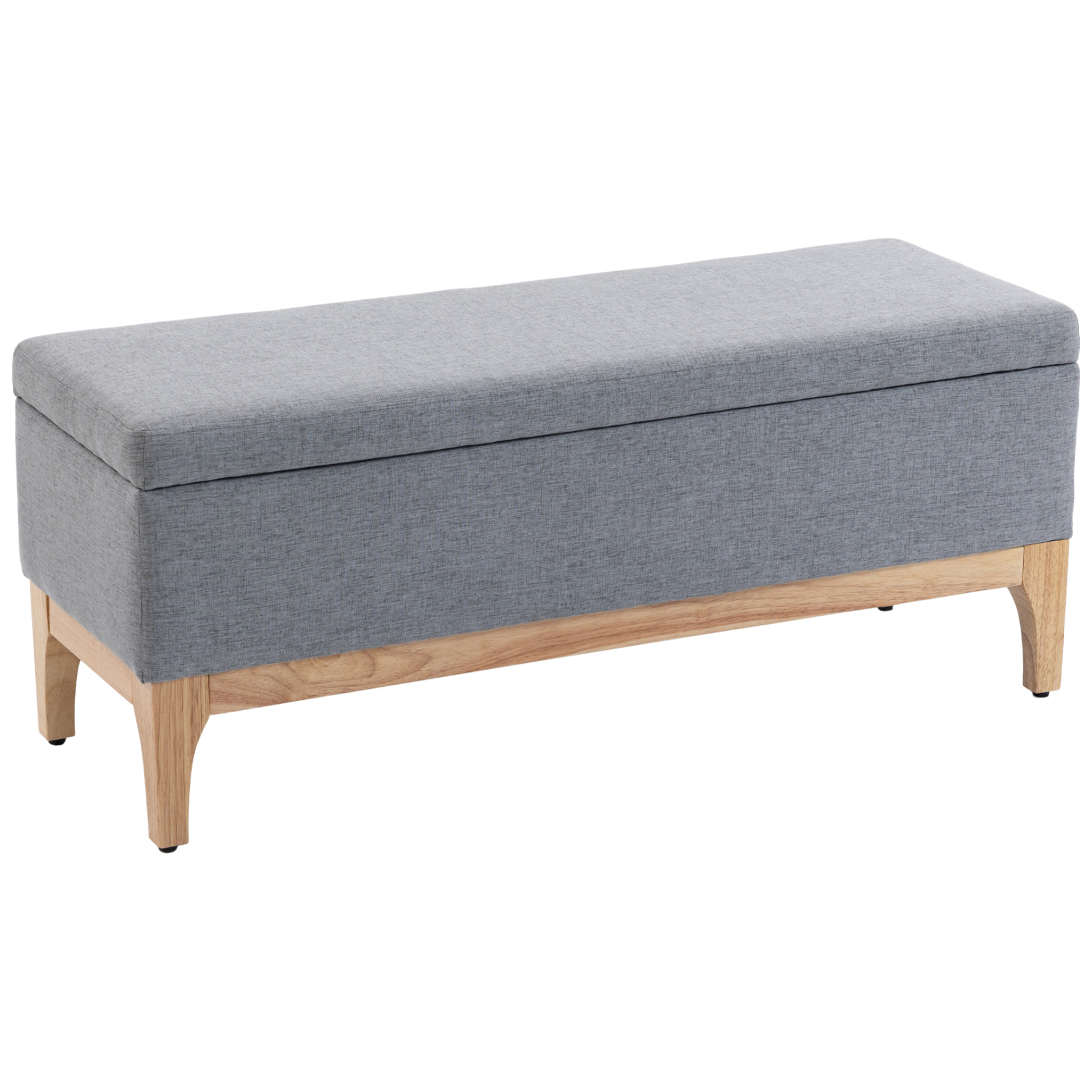 Banquette coffre de rangement 2 en 1 style scandinave dim. 110L x 39l x 45H cm tissu gris