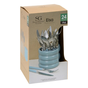 Ménagère Elsa bleu