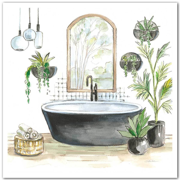 Affiche Baignoire de rêve vert Affiche seule