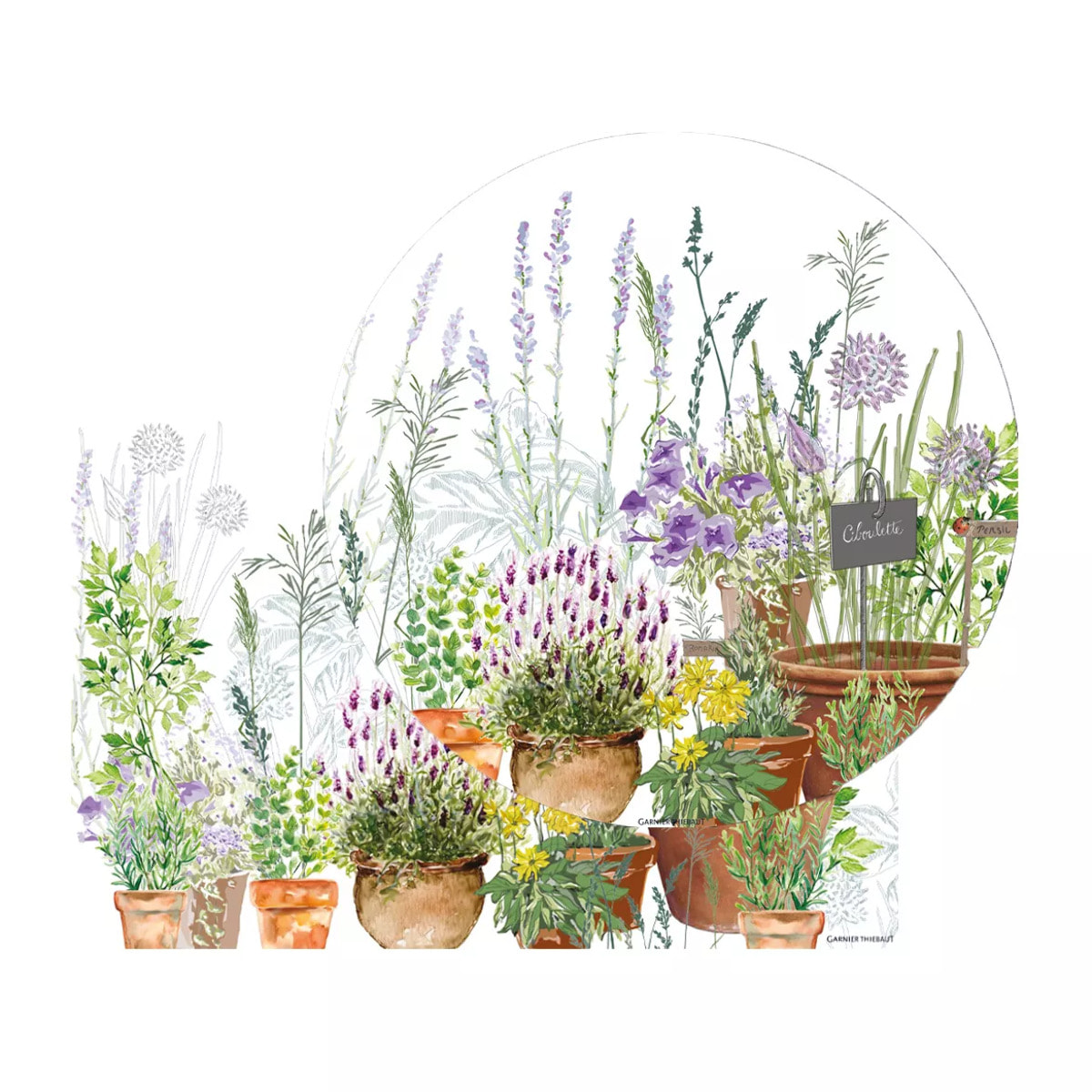 Set vinyle 860 g/m² imprimé vert violet Jardin aromatique provence
