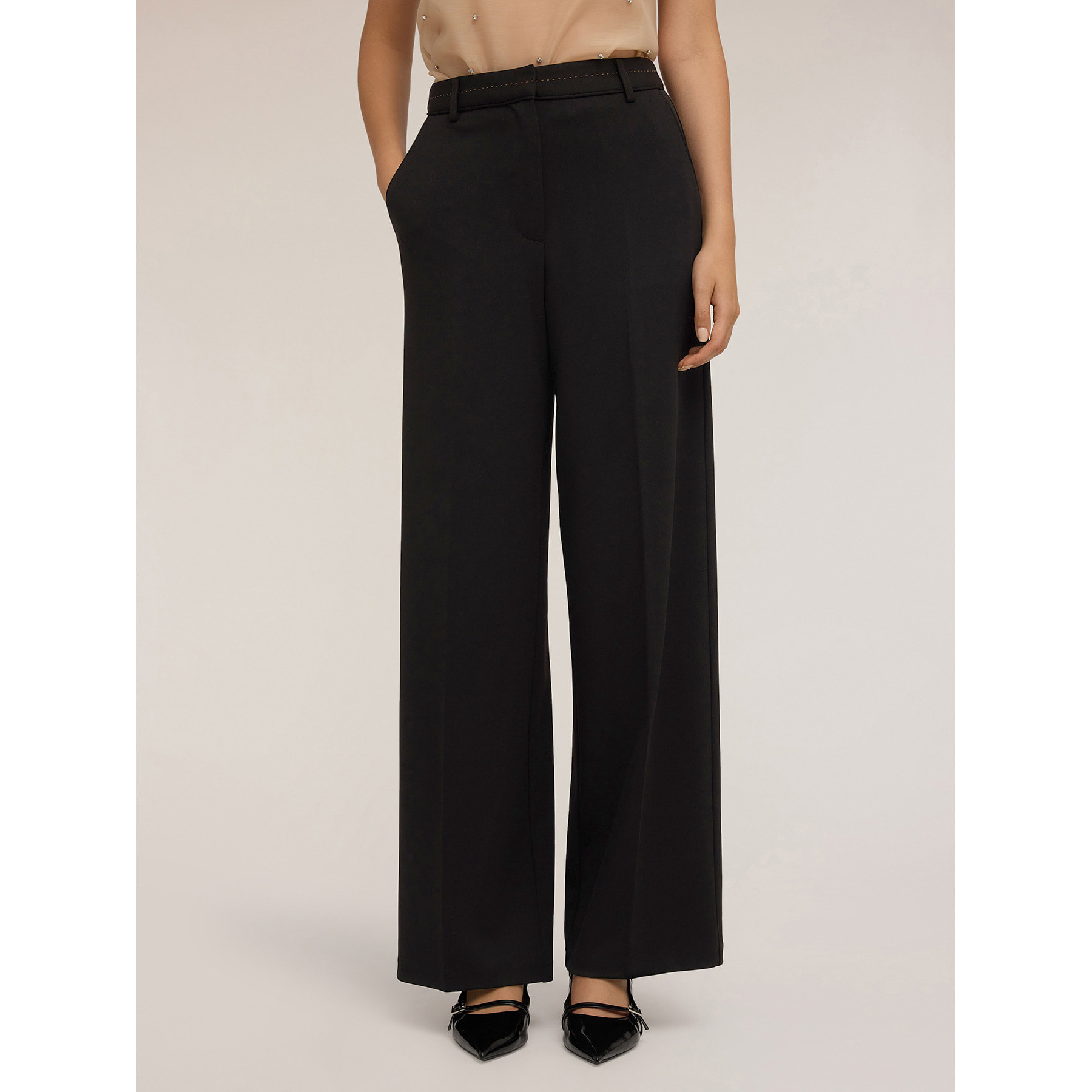 Motivi - Pantalones con pespuntes - Negro