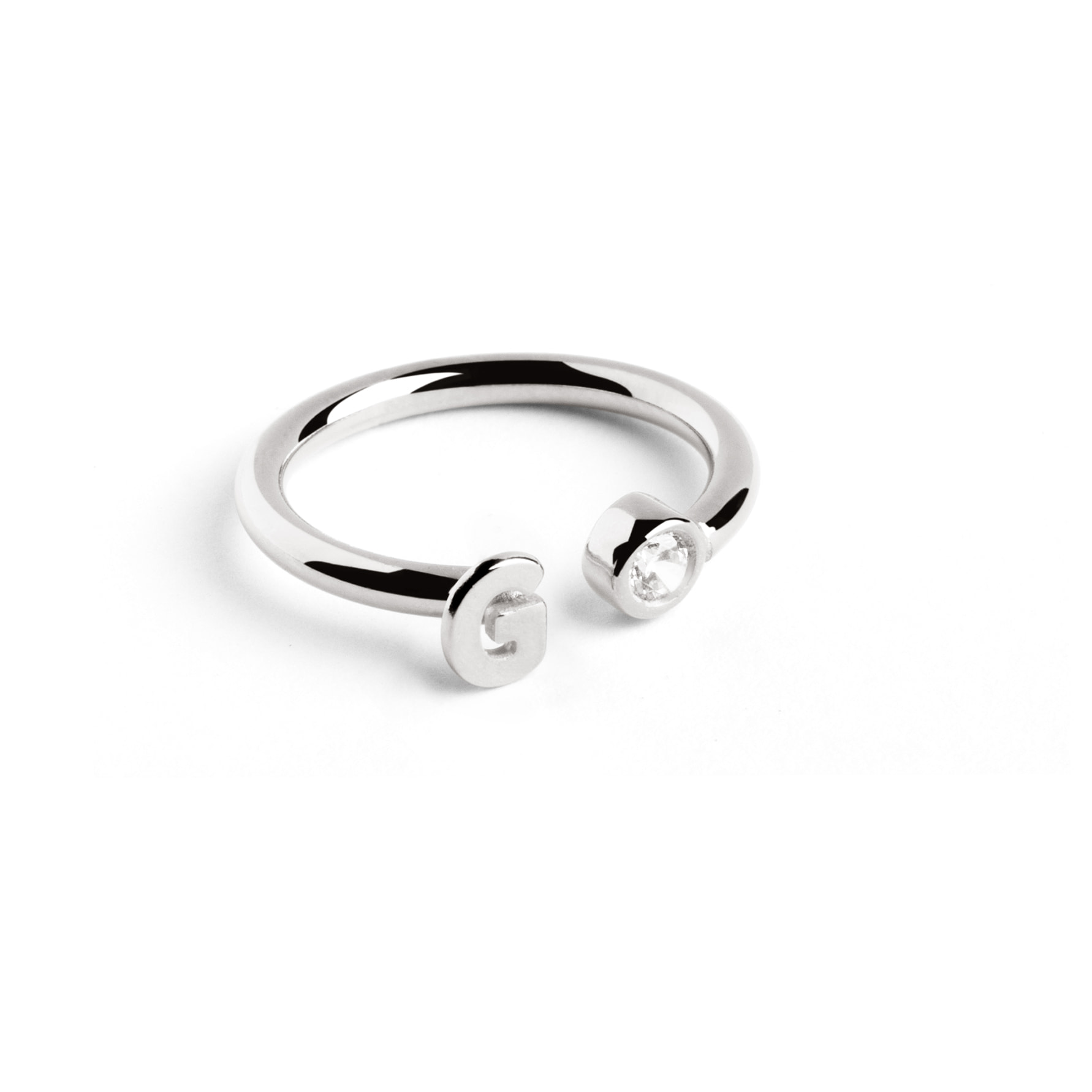 Anelli Personalized Letter Spark in Argento