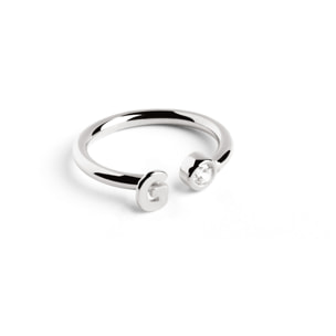 Anelli Personalized Letter Spark in Argento