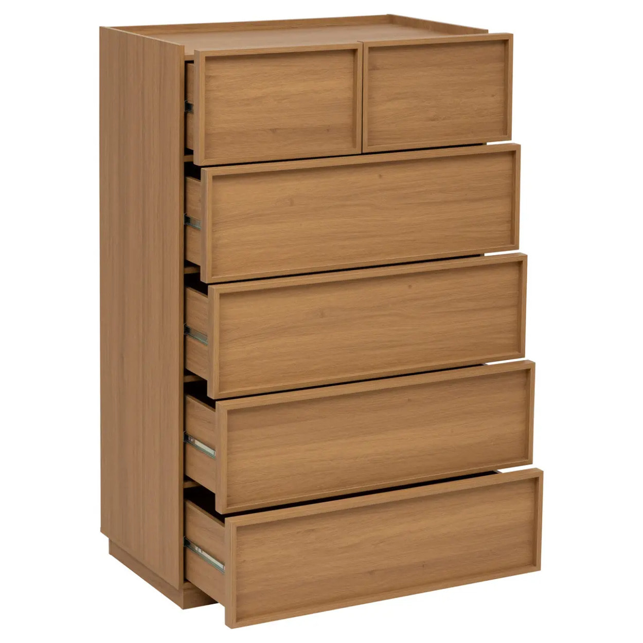 Commode haute Framy 6 tiroirs bois foncé