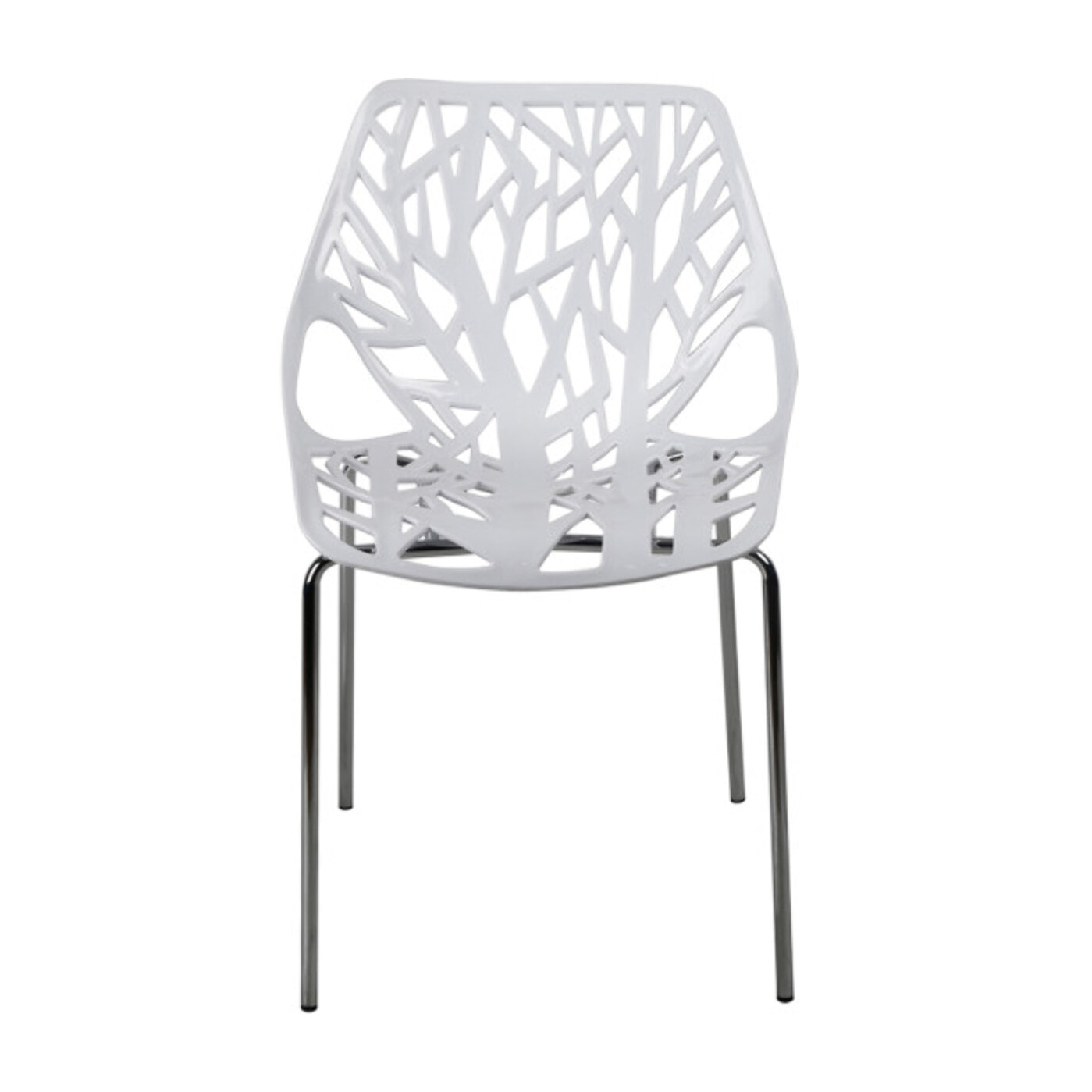 Chaise ajourée et empilable avec pieds métal chromé - QUEEN 3
