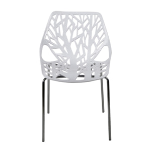 Chaise ajourée et empilable avec pieds métal chromé - QUEEN 3