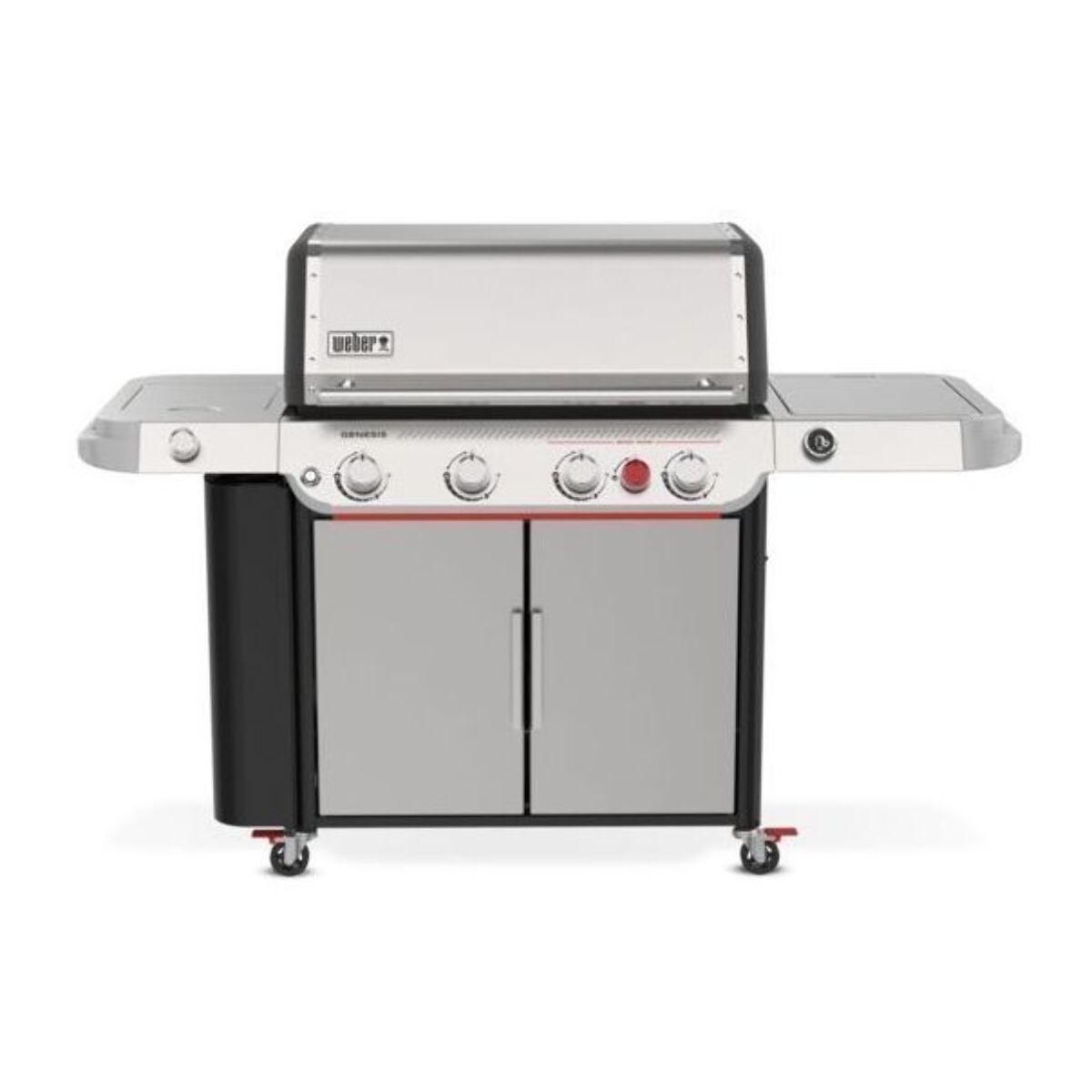 Barbecue gaz WEBER Genesis SP-435 4 brûleurs réchaud latéral thermomètre digital sur chariot, 86x48 cm