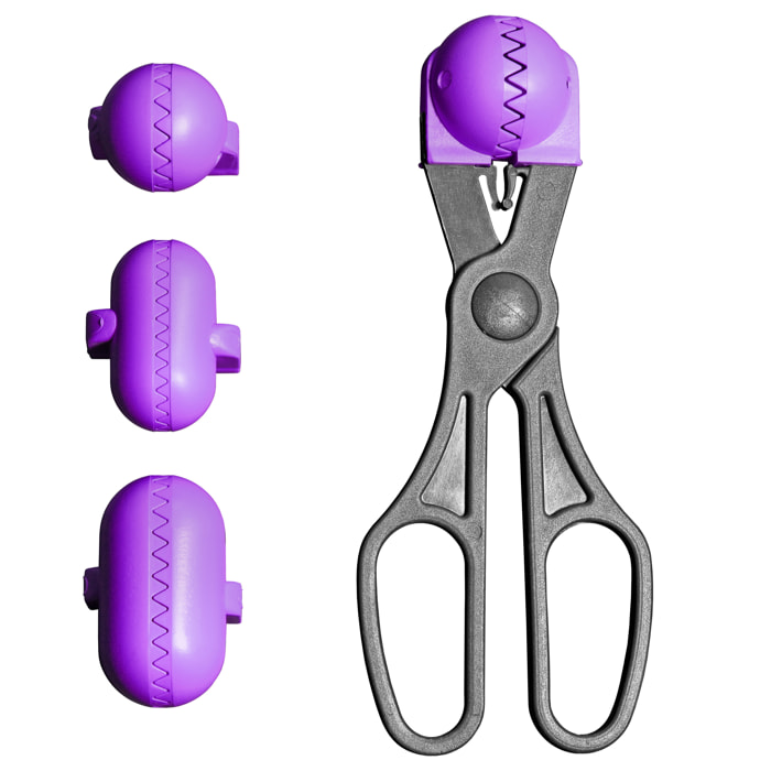 Utensilio multiuso con 4 moldes intercambiables , para croquetas, albóndigas, bolas, sushi, en color morado de plástico - La croquetera: patentado y f