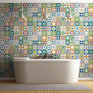 Stickers muraux - Sticker Mural Carrelage adhésif Cuisine Salle de Bain - 60 STICKERS CARRELAGES AZULEJOS JOANA