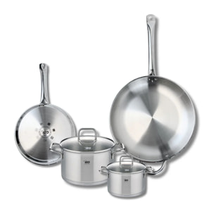 Ensemble de 2 Poêles de cuisson 24 et 32 cm et 2 faitouts 14 et 20 cm Elo Profi Citrin