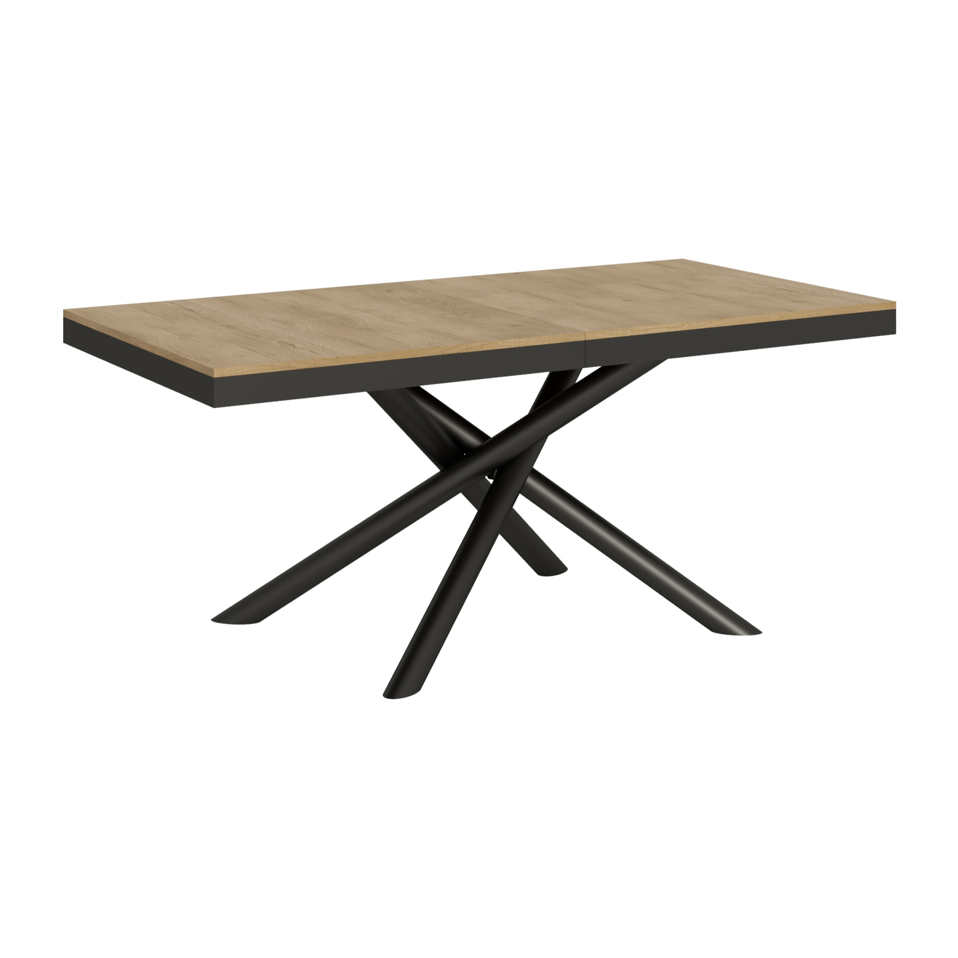 Table extensible 90x180/440 cm Famas Evolution Chêne Nature cadre Anthracite