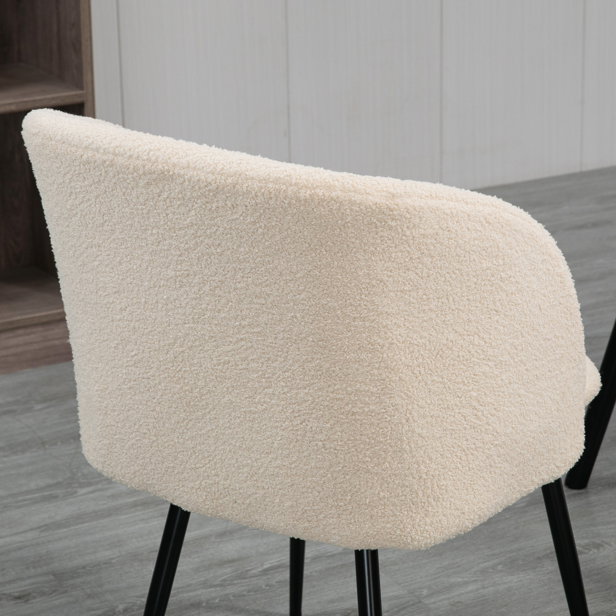 Lot de 2 chaises – Tissu bouclé – Style contemporain