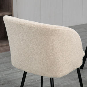 Lot de 2 chaises – Tissu bouclé – Style contemporain