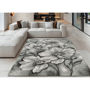 Tappeto Jacquard Ideale Salotto Camera Ingresso Made In Italy Antiscivolo, Lavabile, Morbido Disegno Asturia Grigio By Suardi