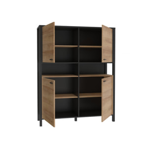 Vaisselier 4 portes en bois effet chêne - MIAMI