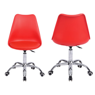 Chaise de bureau réglable en hauteur rouge ANNE