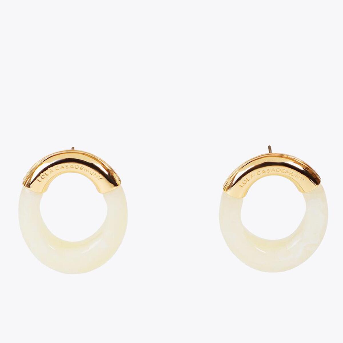 Orecchini ovali metallo e acrilico