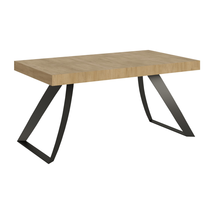 Mesa extensible 90x160/420 cm Proxy Roble Natural estructura Antracita