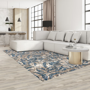 TAPPETO ARREDO DIS.FOLIAGE VERDE CENERE 140X200 CM CON ANTISCIVOLO