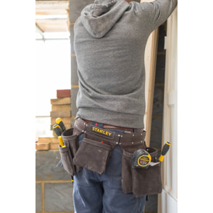 Porte outils double ceinture multiples poches - cuir de qualité supérieure