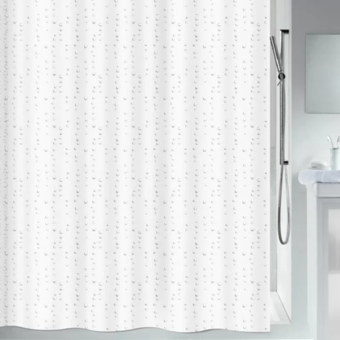 Rideau de douche Polyester WET 180x180cm Blanc effet perlé Spirella