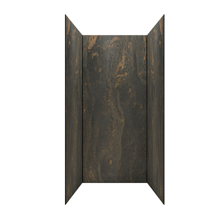 Pack 3 Panneaux Muraux Pierre Venus 90x210cm et Profilés Noirs - STONE'IT